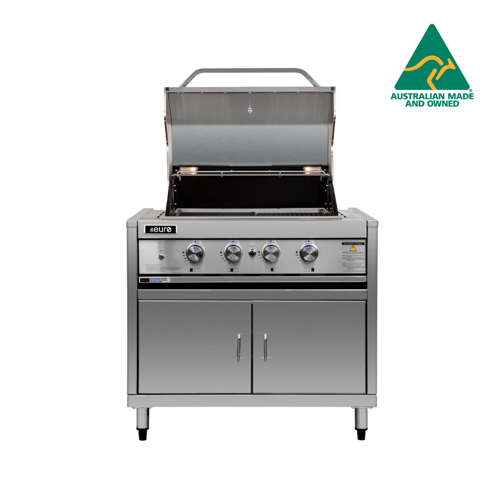 Stainless Steel 4 Burner BBQ & Base