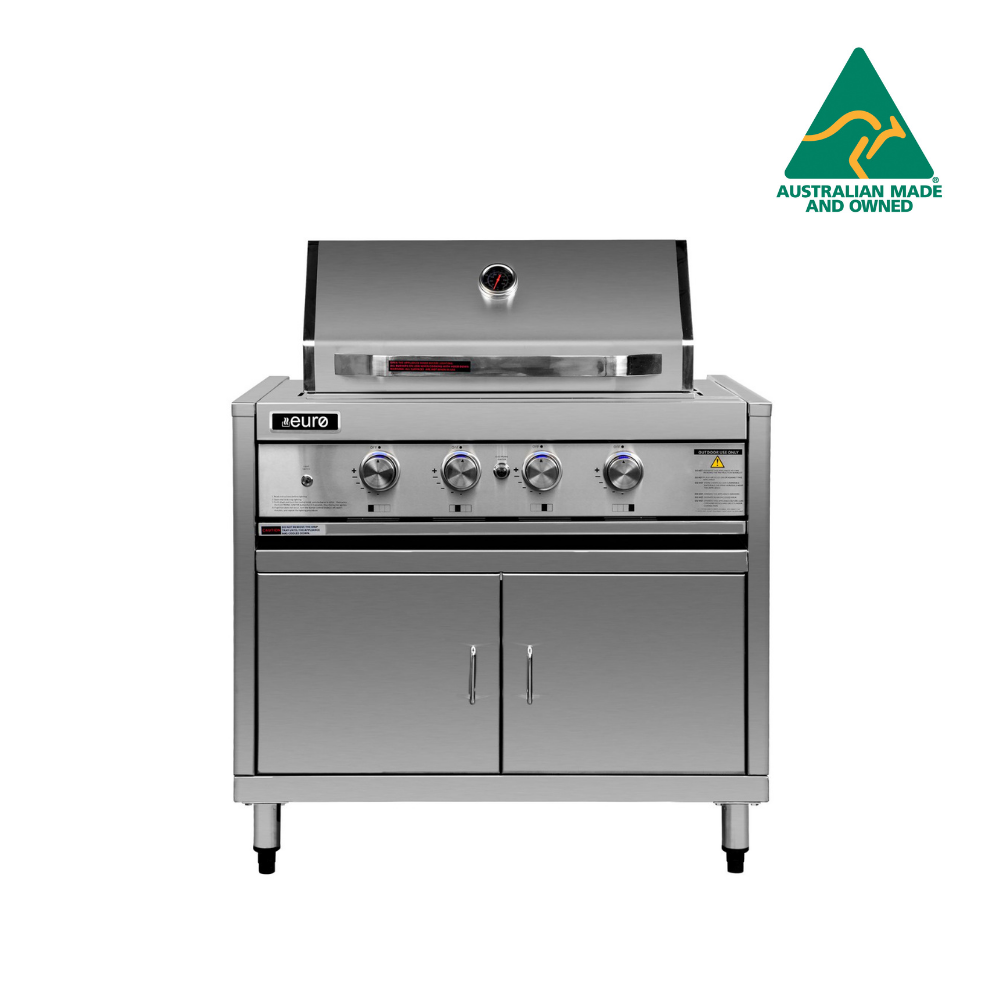 Stainless Steel 4 Burner BBQ & Base