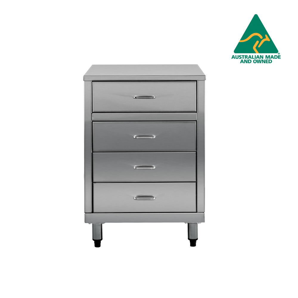 Australian made Stainless steel 4 drawer outdoor kitchen cabinet